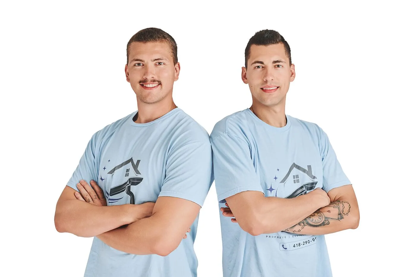 Les deux propriétaires de JJ Nettoyage de Gouttières